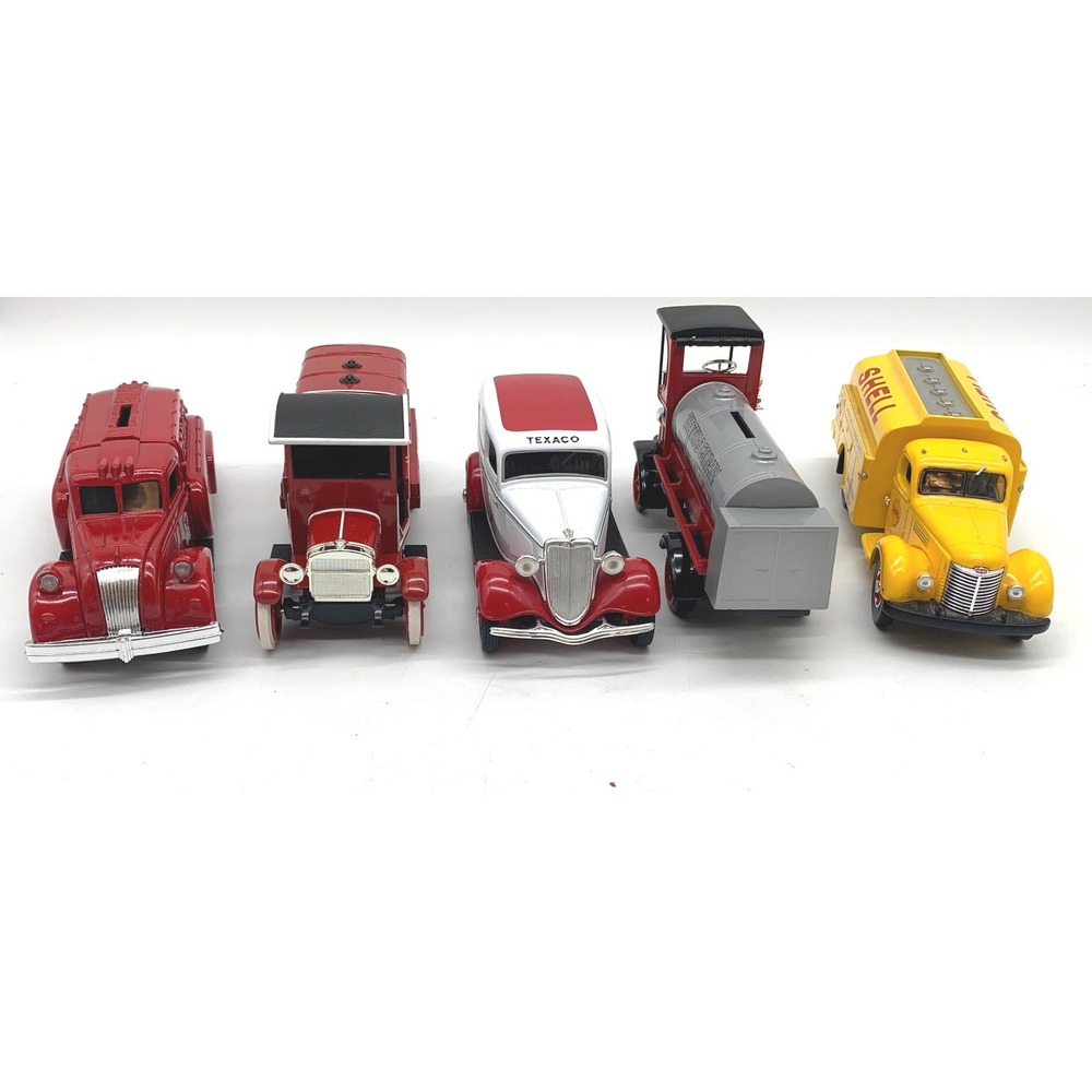 Ertl SpecCast Texaco Shell Diecast Truck Bank Lot 5pc Multi Color Metal Replicas